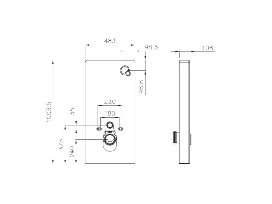 Pack WC suspendu noir mat avec bâti-support décoratif - CLEMONA