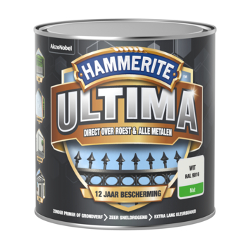 Hammerite Ultima matte metaallak 250ml wit RAL9016