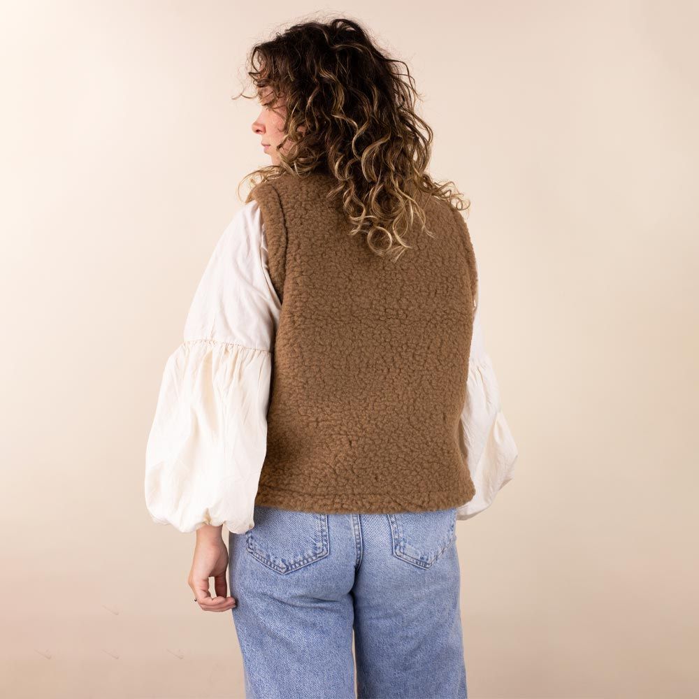 Moonrise dames wollen vestje bruin
