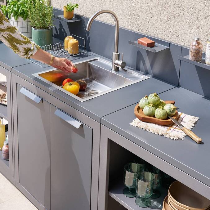 Module d'angle pour cuisine d'été OXYANA Graphite