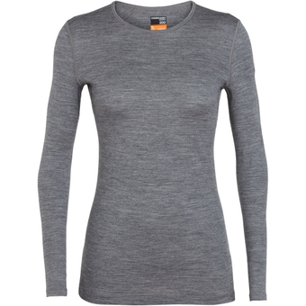 Icebreaker Merino 200 Oasis Crewe Funktionsshirt Lang Gritstone Heather Damen