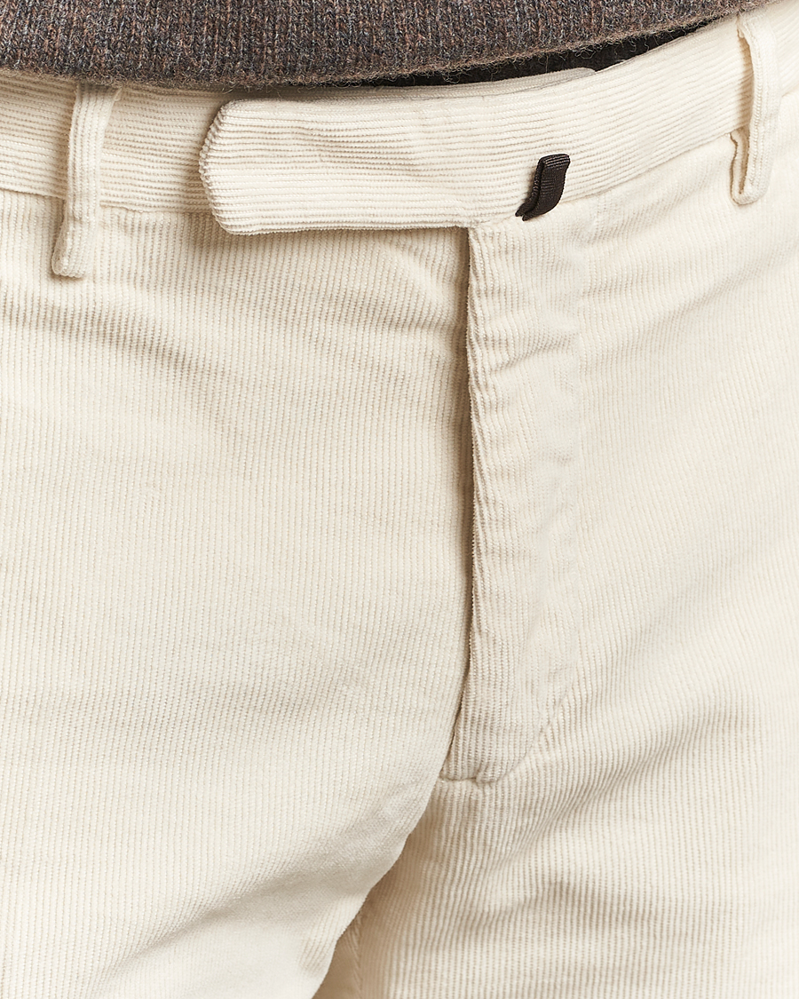 Incotex Slim Fit Baby Corduroy Trousers Off White
