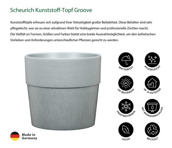 Scheurich Kunststoff-Topf Groove+, rund, ca.