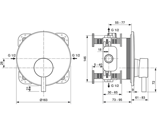 Ideal Standard inbouwdouchekraan CERALINE chroom A7388AA