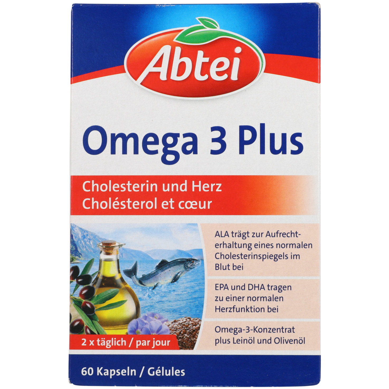 Abtei Omega 3 Plus 60 Kapseln