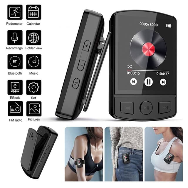 64GB Bluetooth MP3 MP4 musikvideoafspiller FM-radio 1,77-tommer skærm