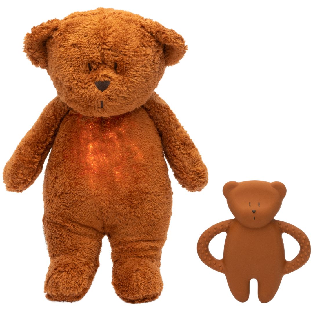 Moonie bijtring bear - caramel natur