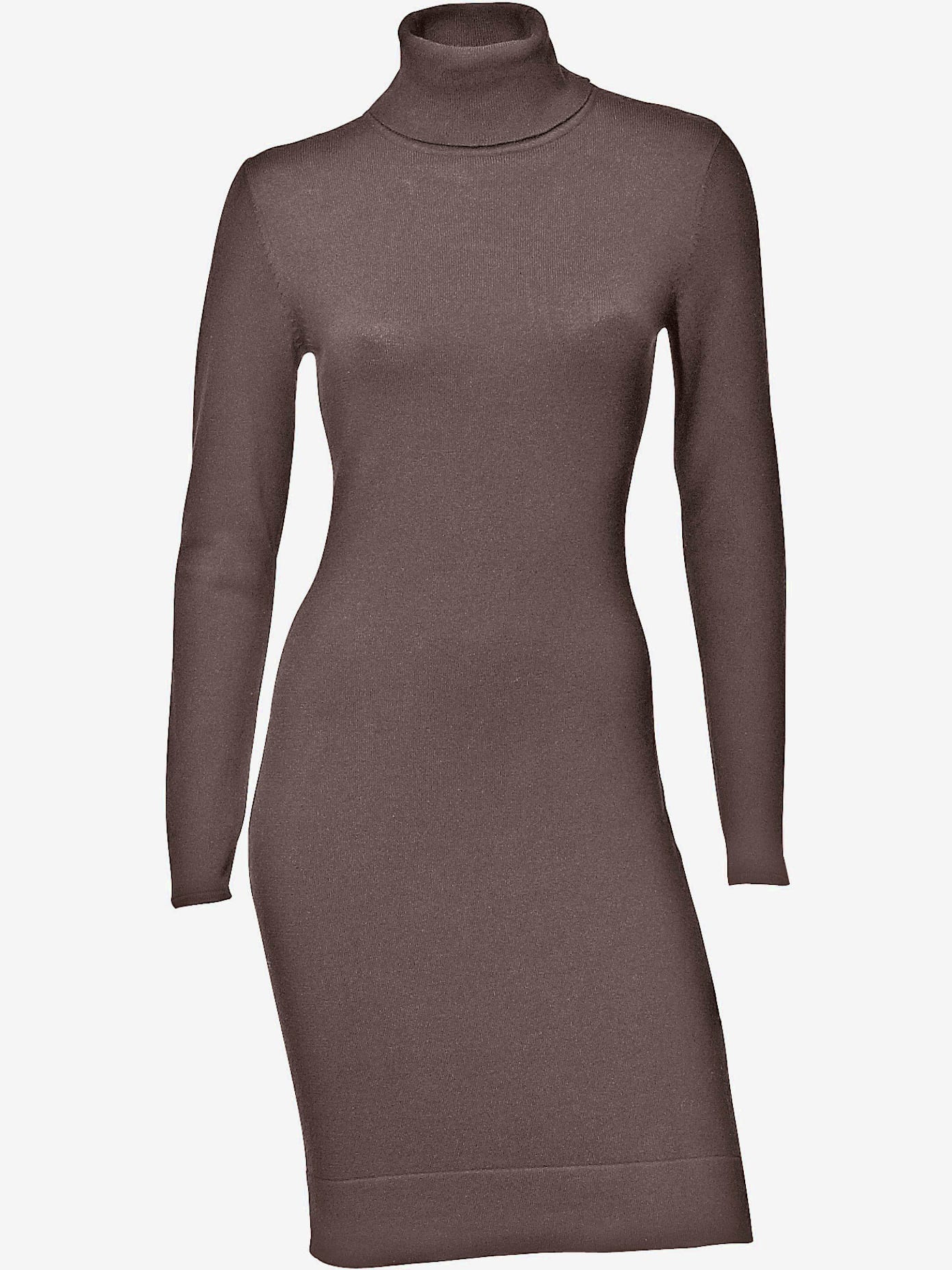 Robe en tricot à manches longues et col roulé