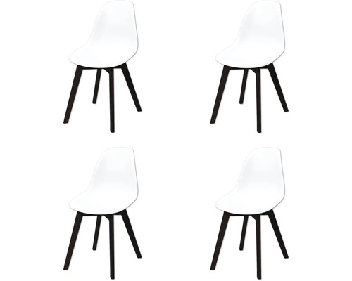 Stapelbare stoel zonder armleuningen Keeve berkenhout/kunststof 47×53×83 cm bruin, wit