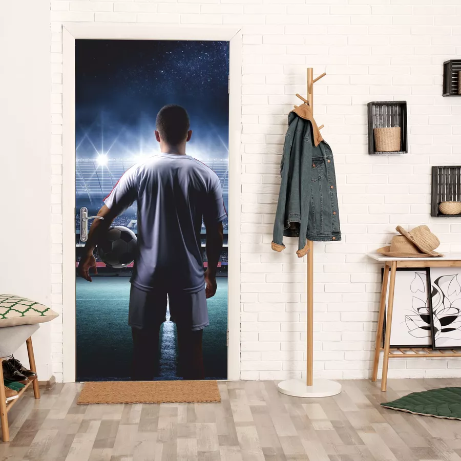 Nikima Türbild TB-20 selbstklebendes Türbild – Fußball Klebefolie bunt