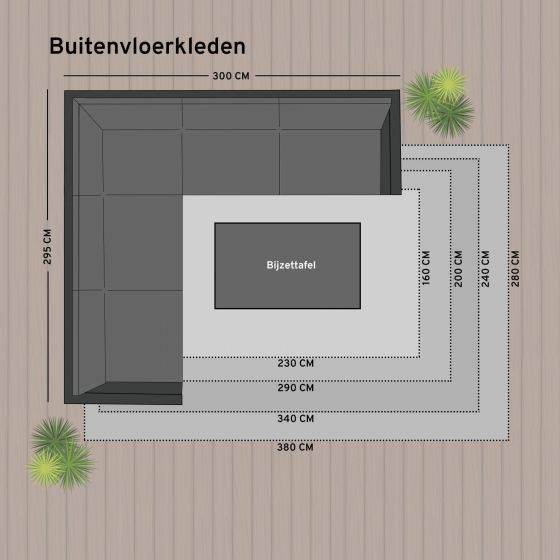 Interieur05 Buitenkleed Deco roest|wit dubbelzijdig - 200 x 290 cm