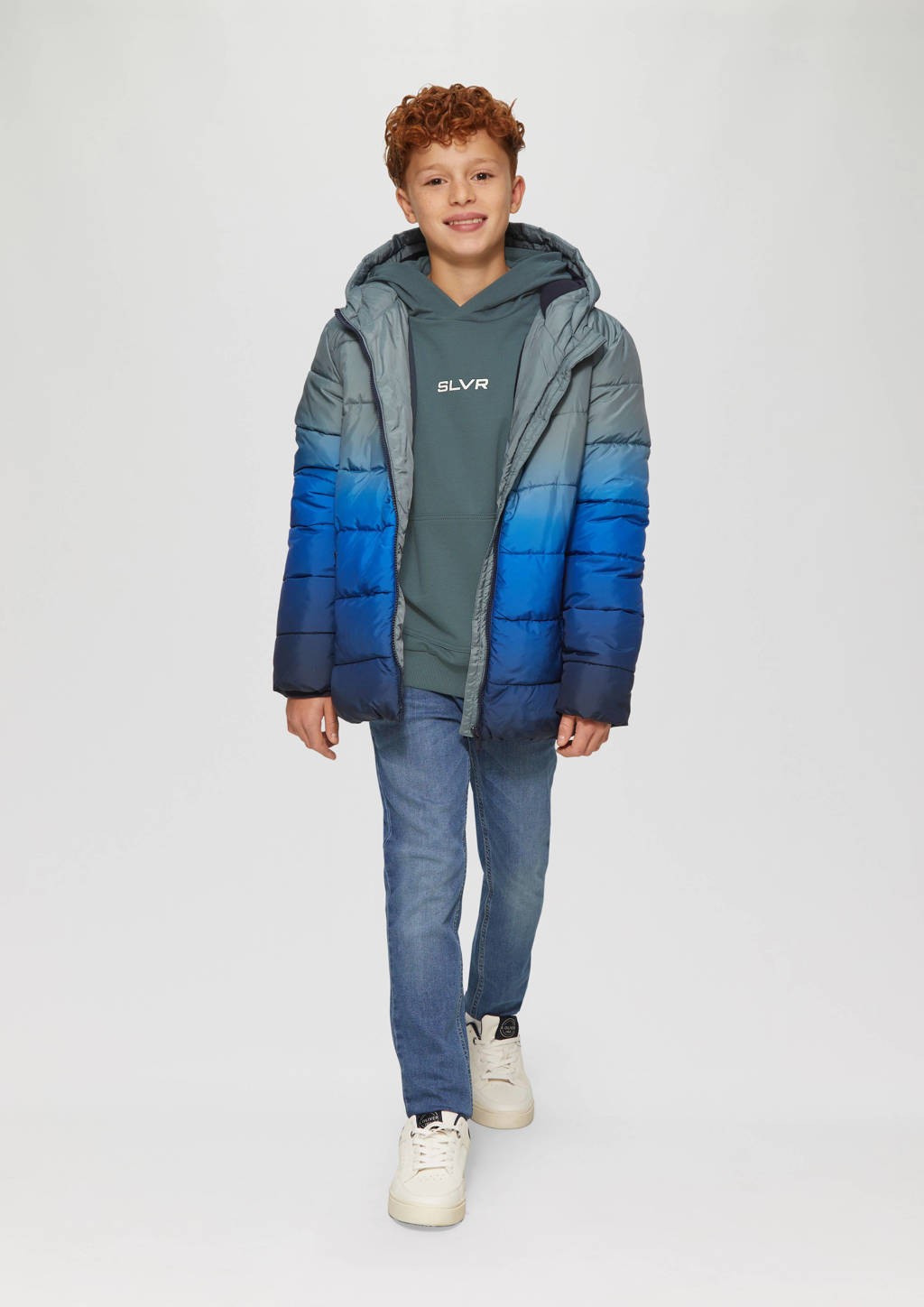 s.Oliver hoodie met tekst grijs
