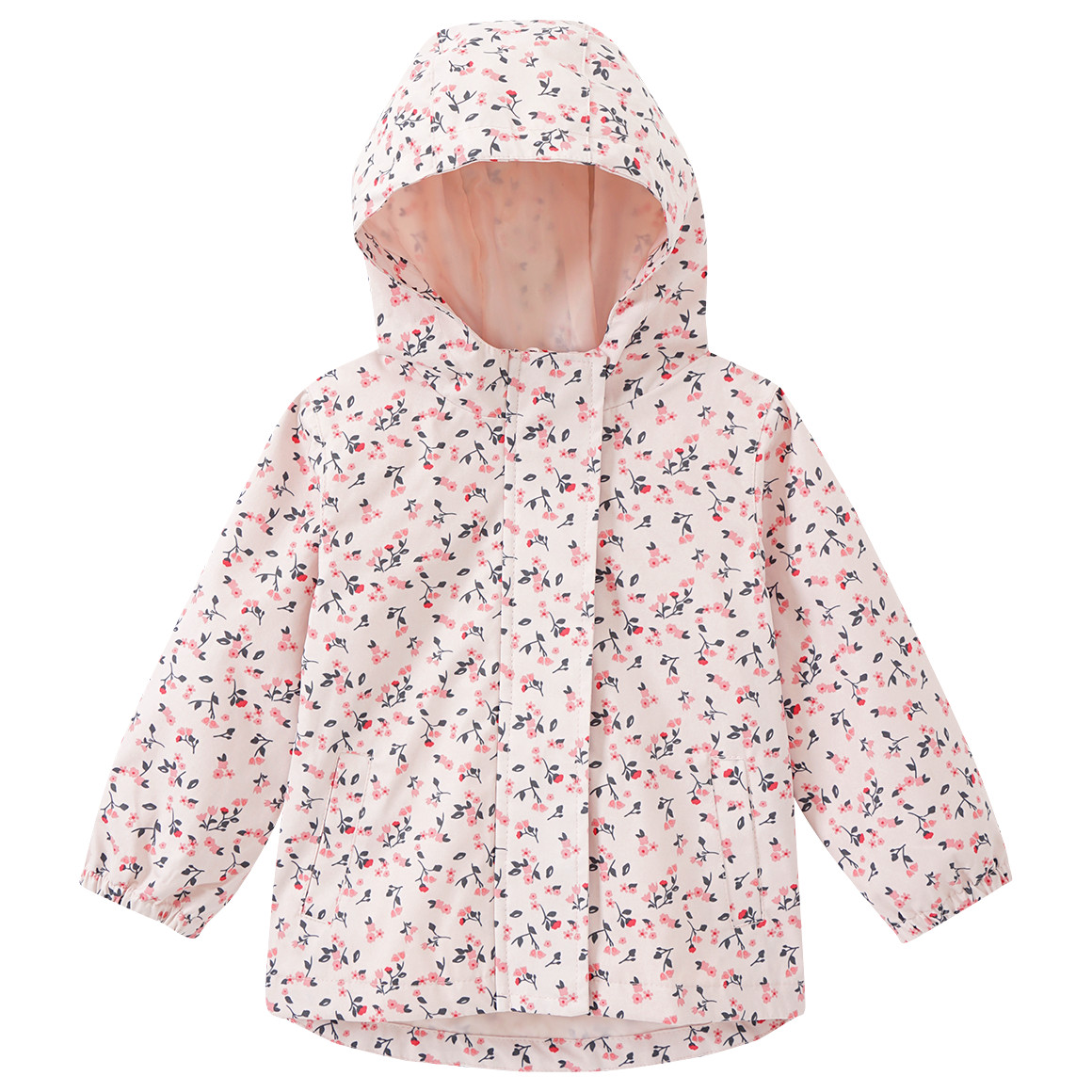Topomini Baby Regenjacke mit Blumen-Allover hellrosa
