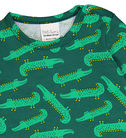 Freds WoRød Body l/æ - Krokodille - Cucumber