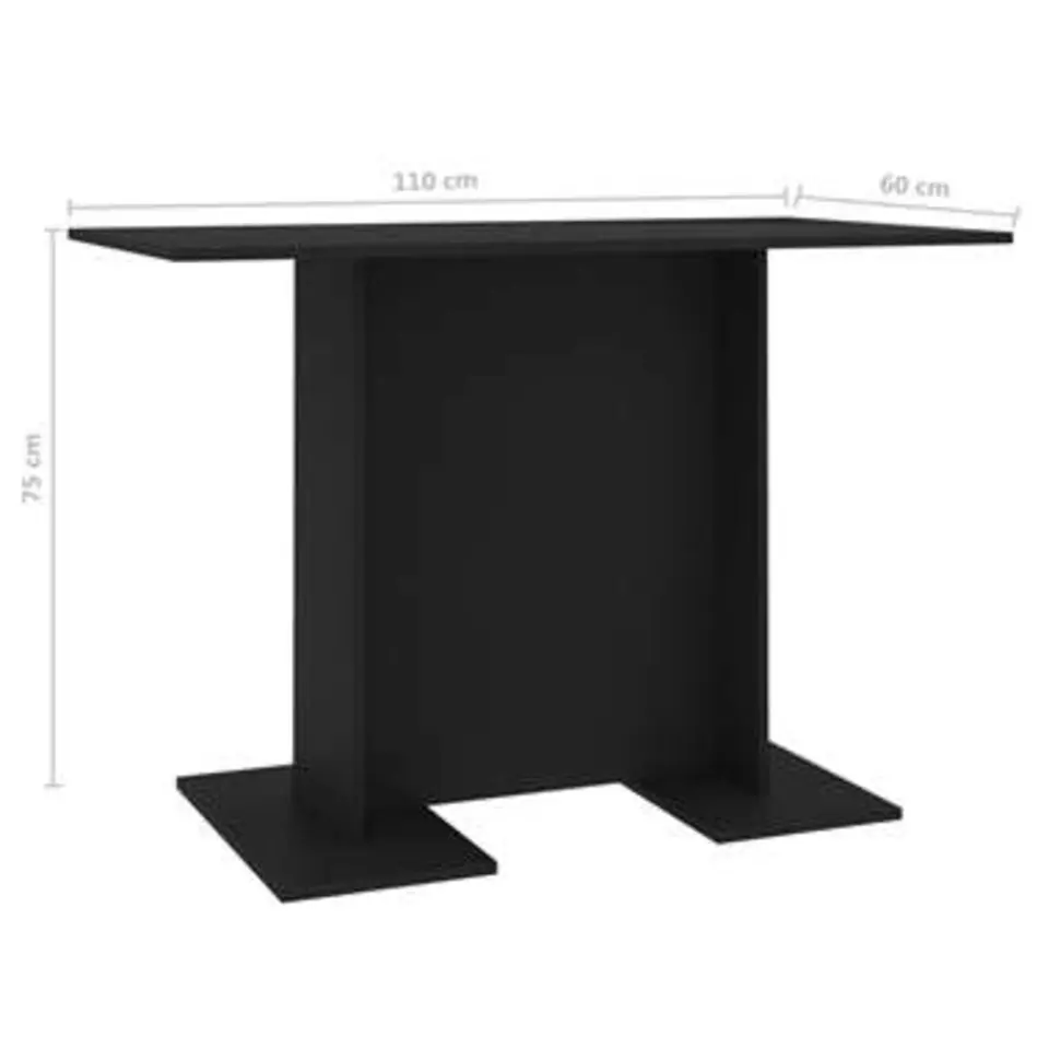 vidaXL - Eettafel - Zwart - Bewerkt hout