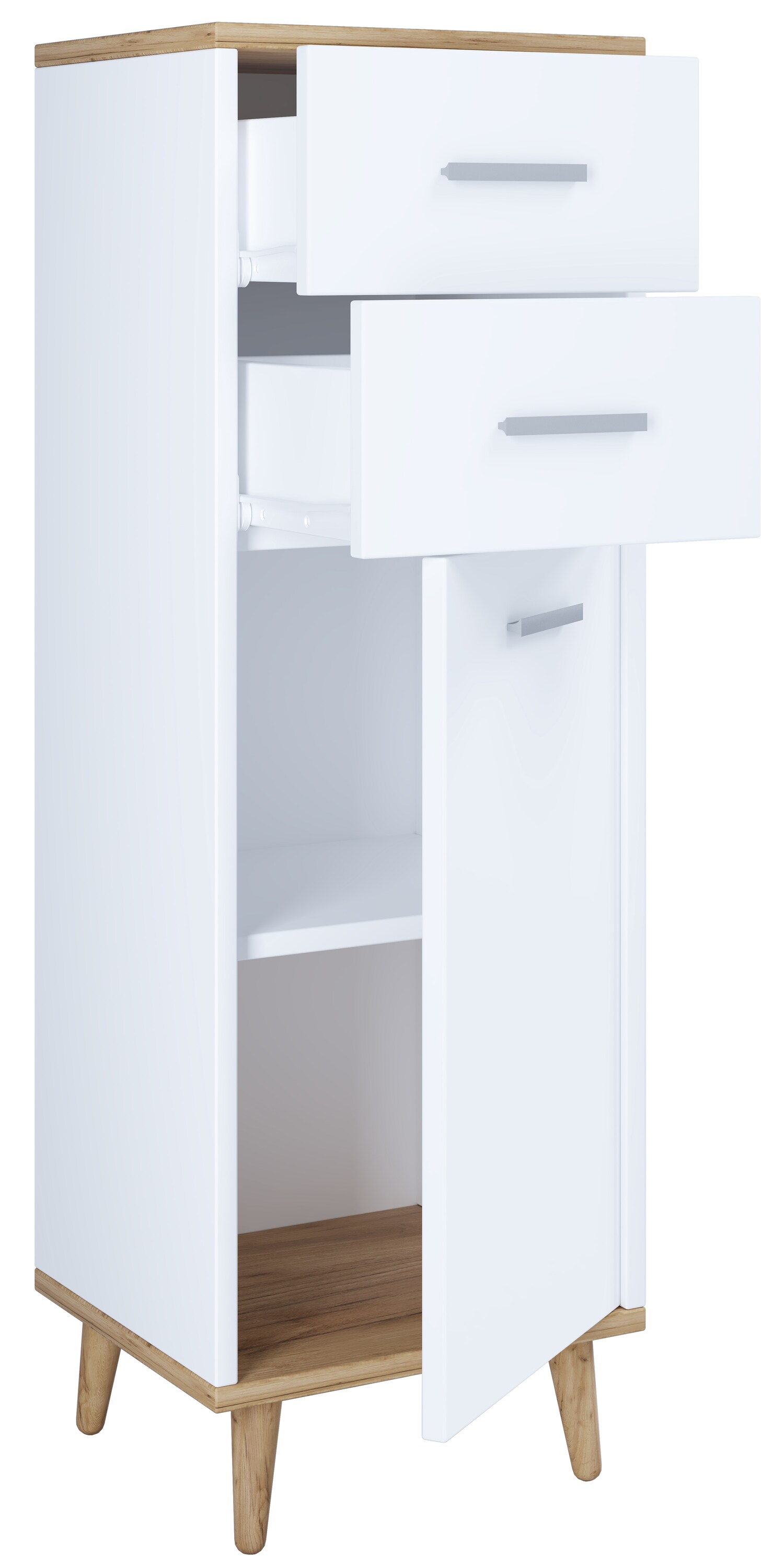 VCM Badmöbel Midischrank Badregal Badschrank Badezimmer Kommode Schublade Landos
