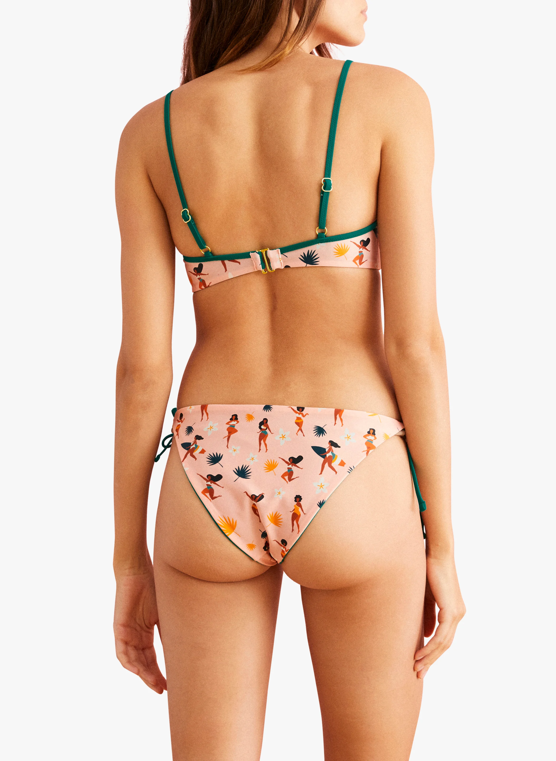 SIMON - Maillot de bain 2 pièces imprimé | Rose
