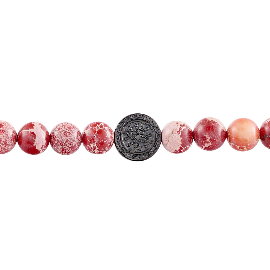 Bracelet Jourdan Yasur Acier Noir Oeil De Tigre Pierre De Lave