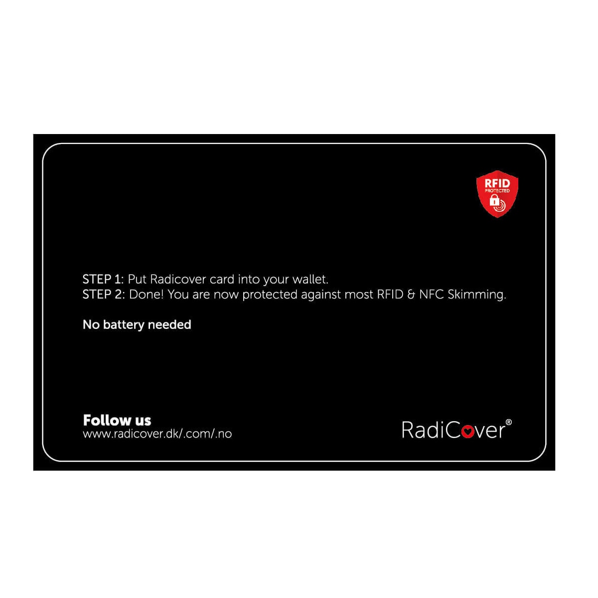 RADICOVER Skim-Block Kort 3-Led RFID NFC Skimmingsbeskyttelse