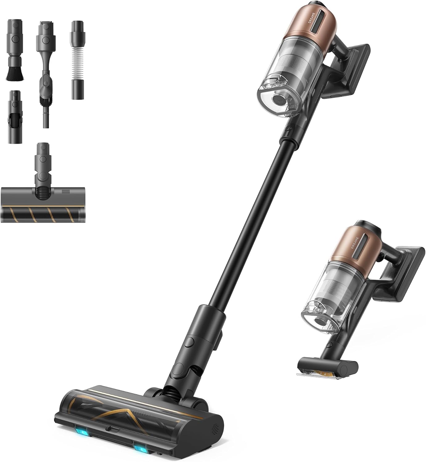 dreame Z20 Kabelloser Staubsauger, 25,000PA / 250 AW Saugleistung, 90 min maximale Reinigungszeit, 99,99% Filtereffizienz, HEPA H14 Filterung, Dust Reveal Technologie, Multi-Flächenabsaugung