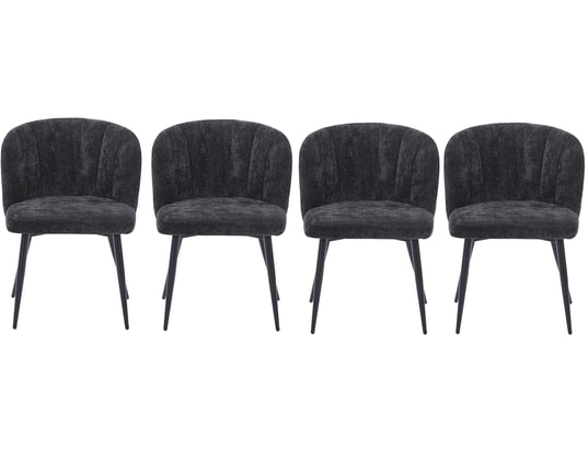 CONCEPT1 - Chaise Lot de 4C. Veronica gris anthracite