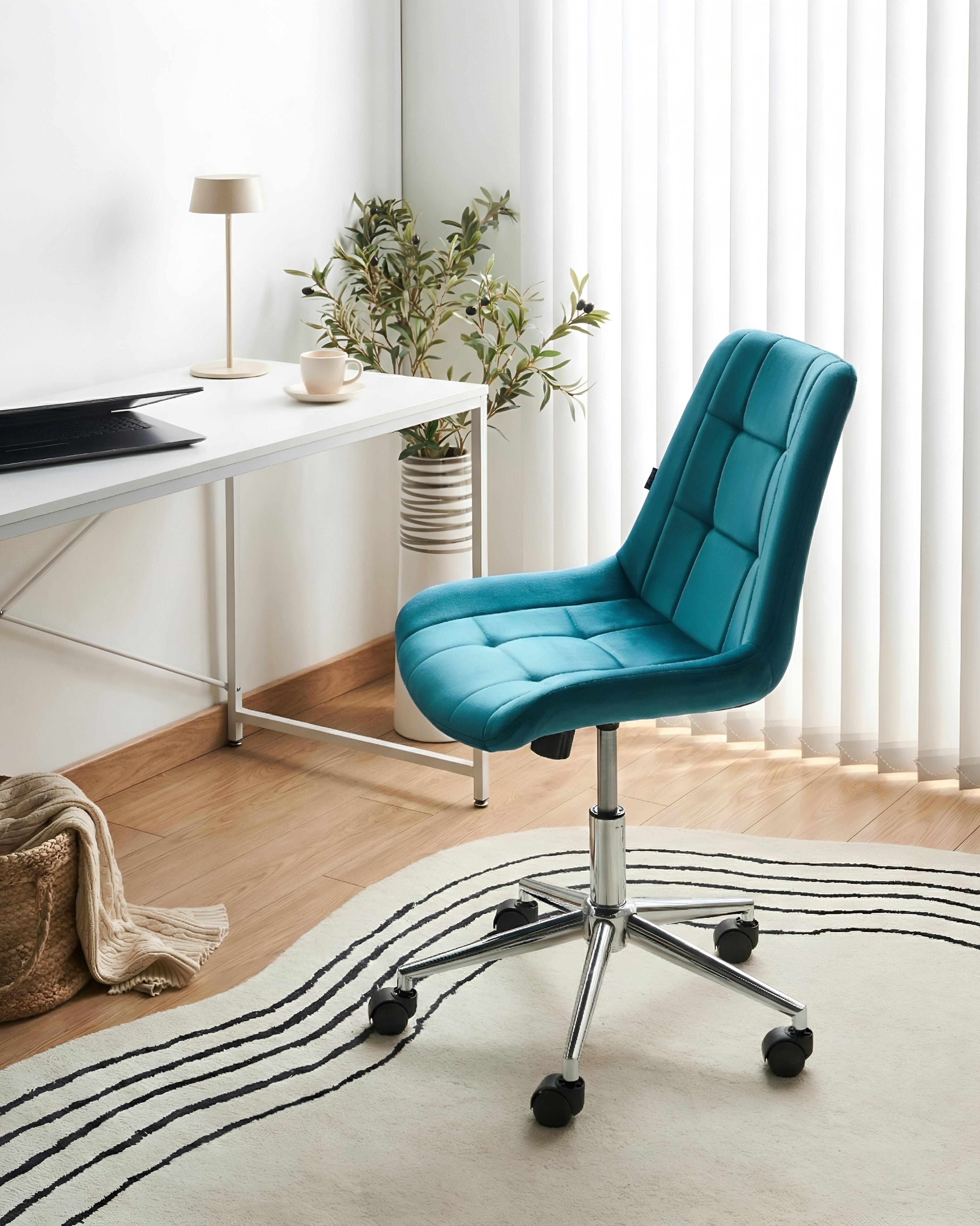 Bureaustoel MELROSE Fluweel Groenblauw