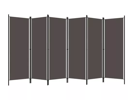 Cloison de séparation 6 panneaux Anthracite 300x180 cm