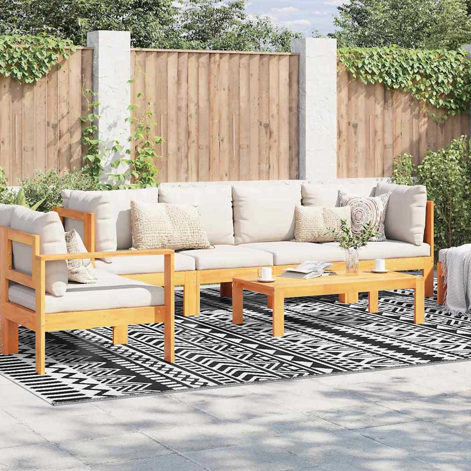 vidaXL Buitenkleed ARAKIL Zwart/Wit 300x400 cm PP
