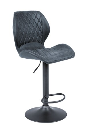 Barhocker Sonja Stoffbezug Vintage Anthrazit Gestell Grau Pulverbeschichtet
