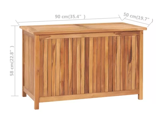 Boîte de rangement de jardin 90x50x58 cm Bois de teck solide