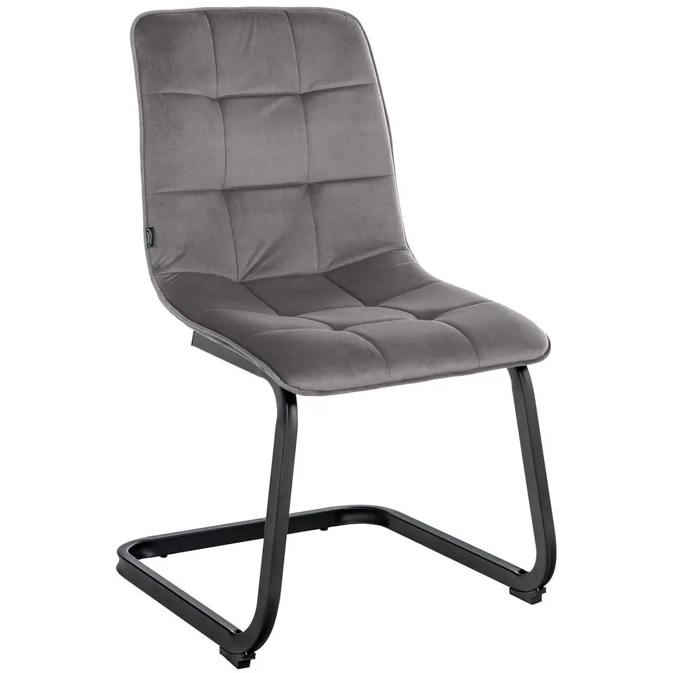 CLP Eetkamerstoel Vermont mat zwart Frame - Metaal - donkergrijs