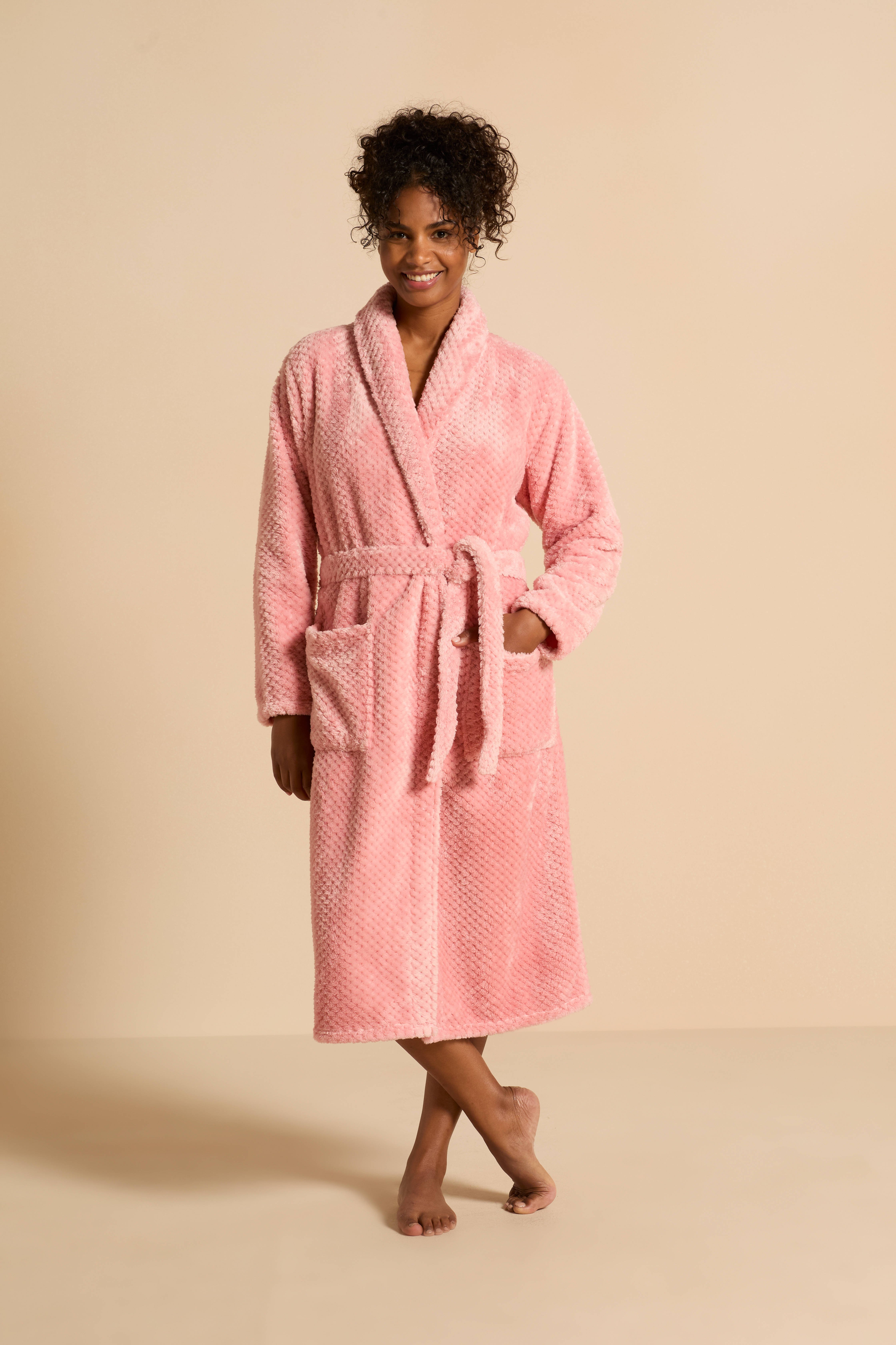 ten Cate fleece badjas roze