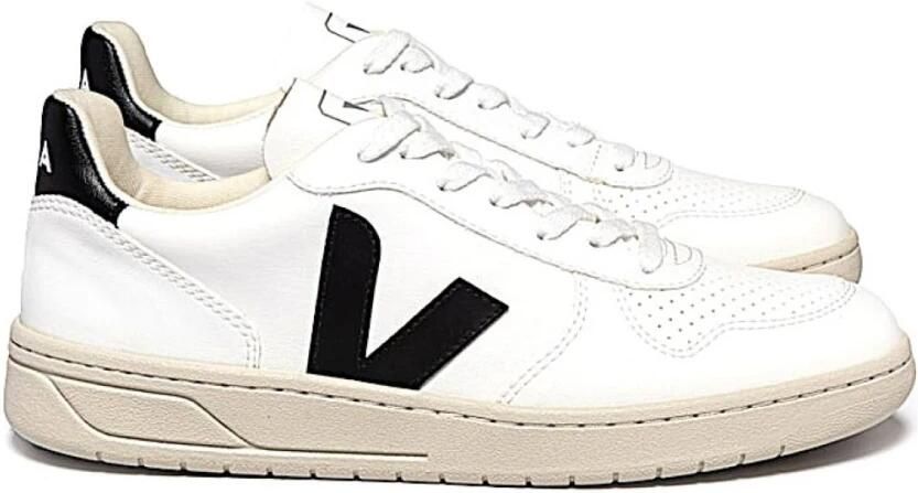 Veja V-10 den Patch Logo Geperforeerde Details Rubberen Zool White