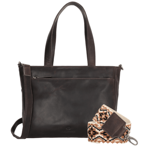 Micmacbags Next Navajo Hand/ Schoudertas Donkerbruin