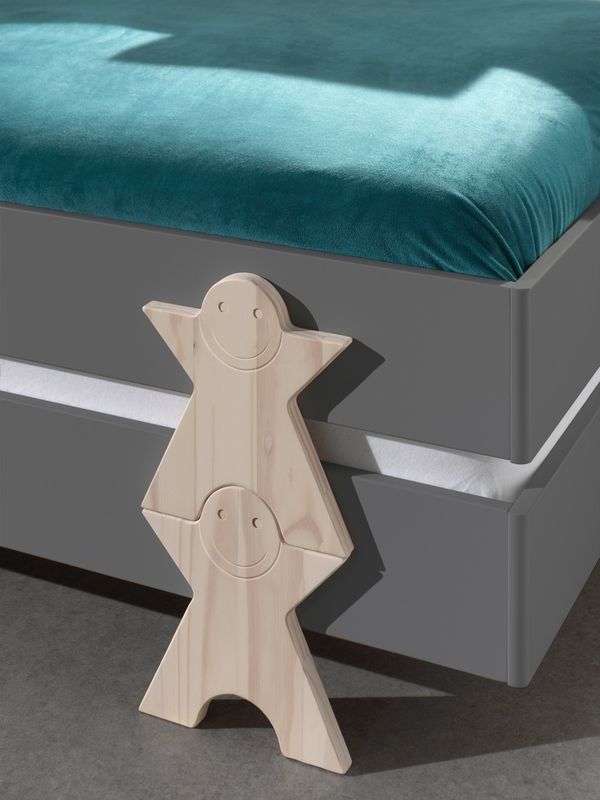 Vipack - Modulo - Eenpersoonsbed - Grijs - Stapelbaar - 90x200 cm