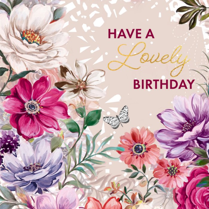 Melli Mello | Verjaardagskaart | Have a lovely birthday | Bloemen
