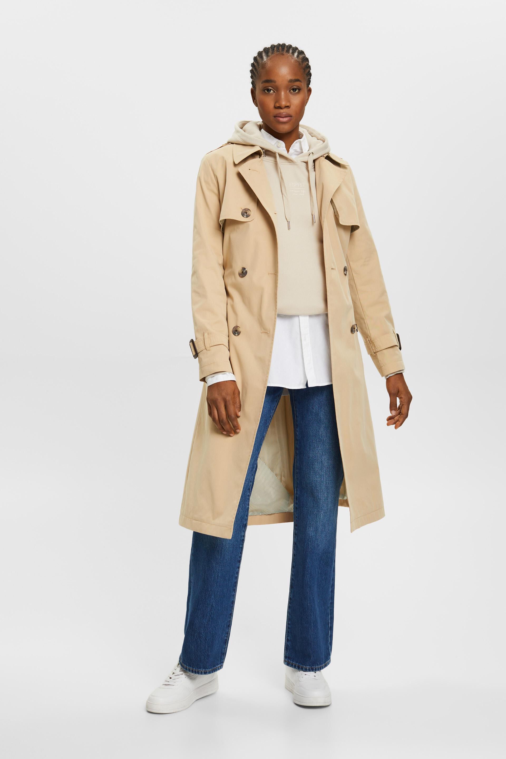 Trench-coat à boutonnage croisé et ceinture
