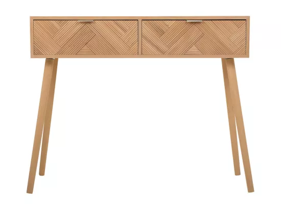 Hall en bois avec 2 tiroirs marron 99x34x78