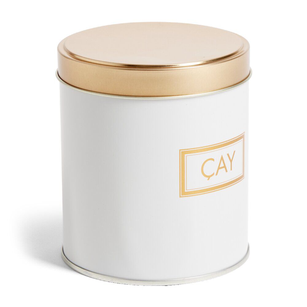 Lot de 3 pots à épices acier blanc et doré Ø9,9xH11,4cm