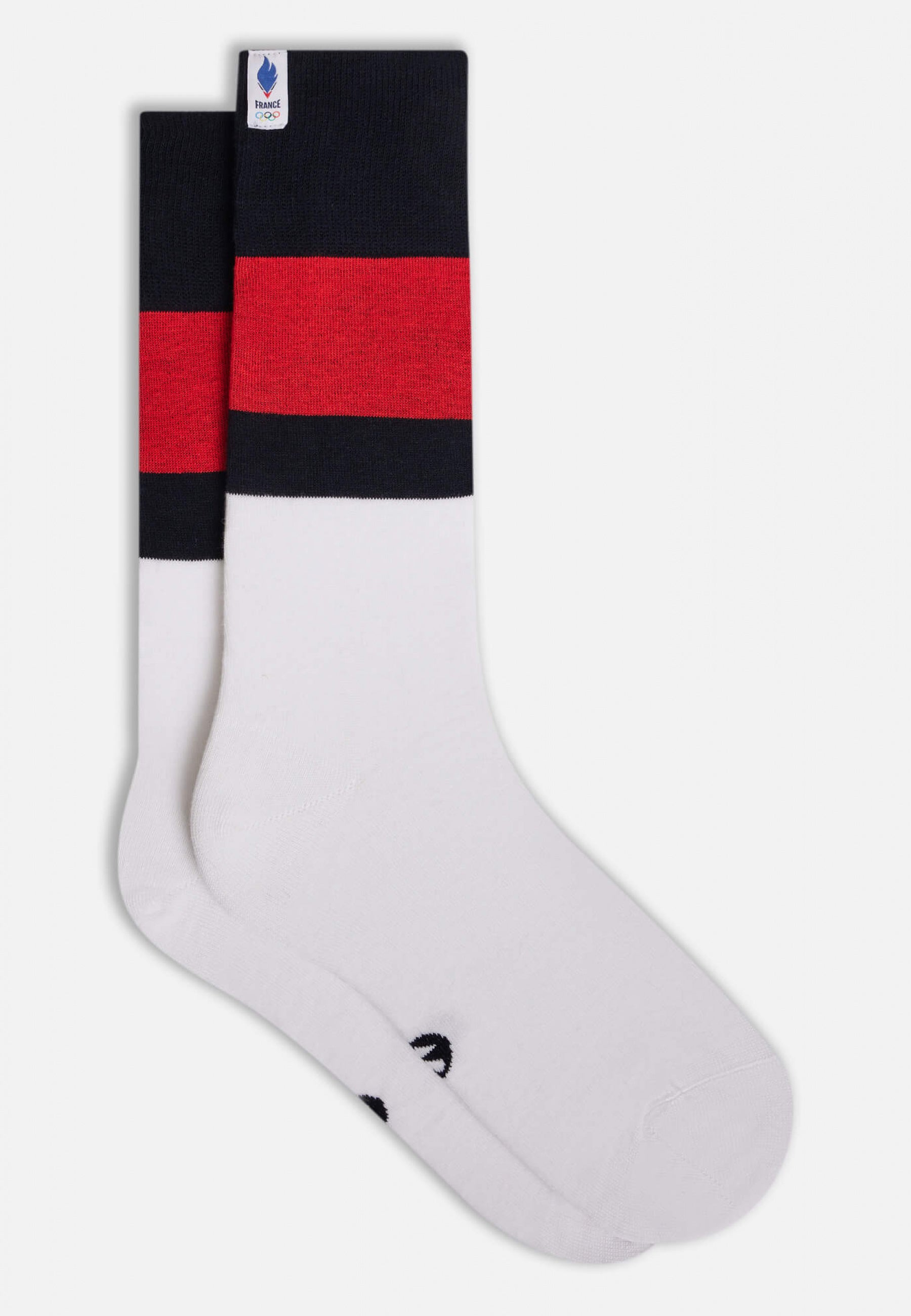 Trio de chaussettes mi-hautes en coton-Pack Trio Chaussettes Lucas Equipe de France Blanc Coq
