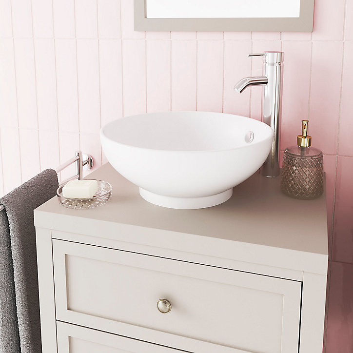 Plan de toilette GoodHome Perma taupe 60 cm