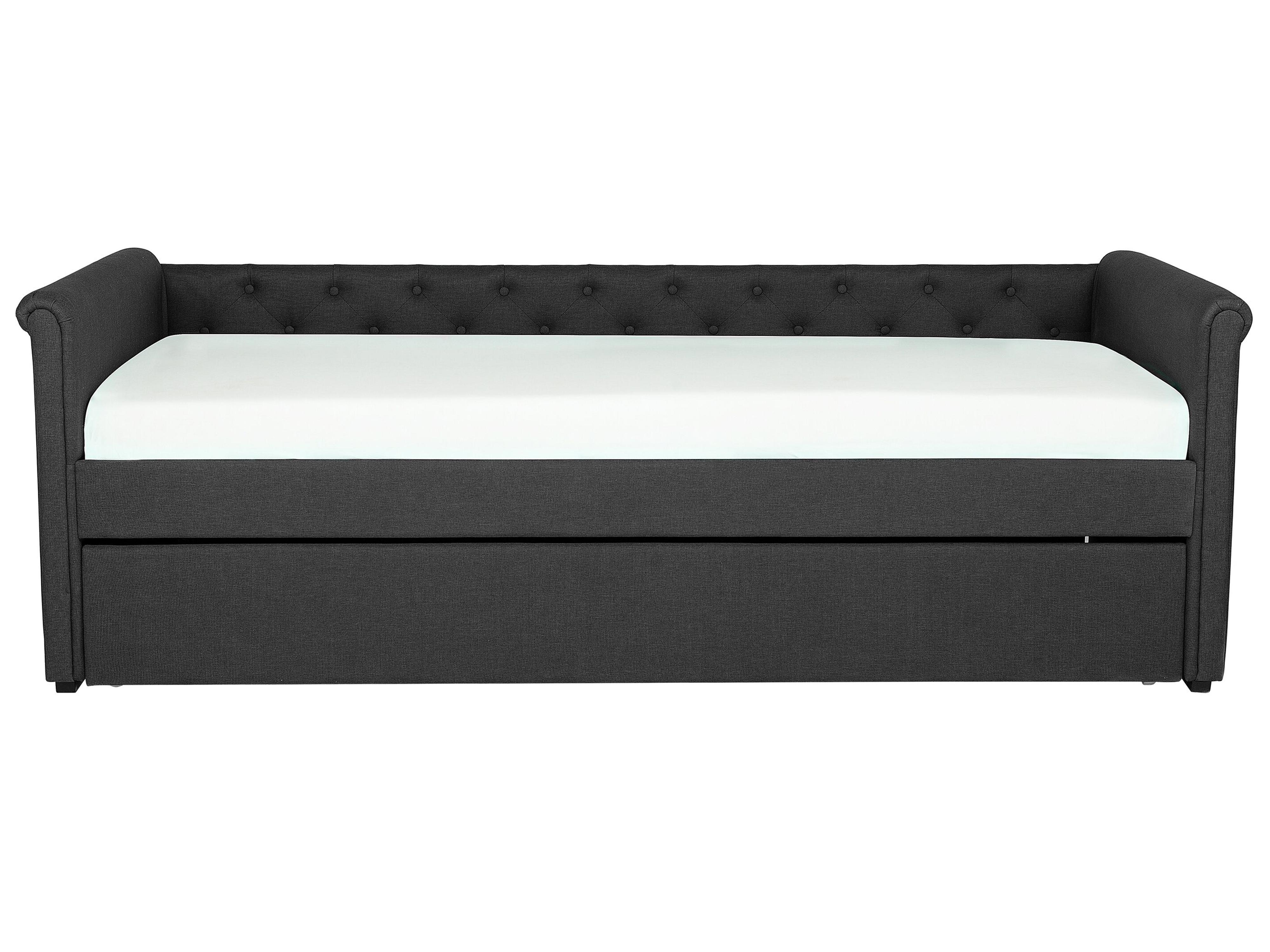 Onderschuifbed Stof LIBOURNE 80 x 200 cm Donkergrijs