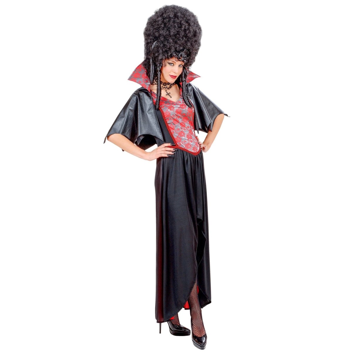Halloween Jurk Zwart Rood Dames Vampier 2 delig
