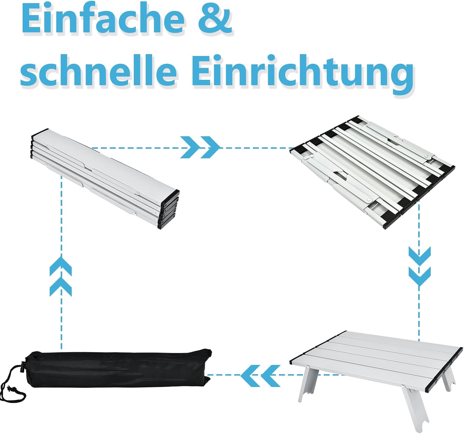 COSTWAY Strandstühle und Tisch Set, klappbare Campingstühle mit Verstellbarer Rückenlehne, Kopfstütze, Seitentaschen, Eisbeutel, Schultergurten & Armlehnen, Klappstühle leicht (Kokosnusspalme)