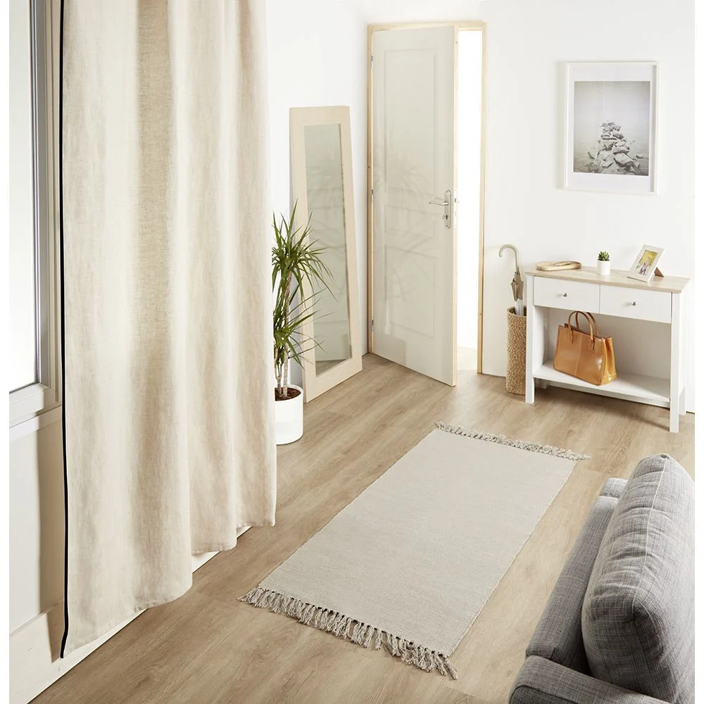 Rideau à oeillets uni beige 140x240cm
