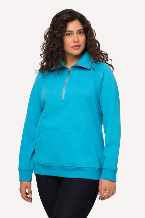 Sweatshirt, Stehkragen, Zipper, Langarm