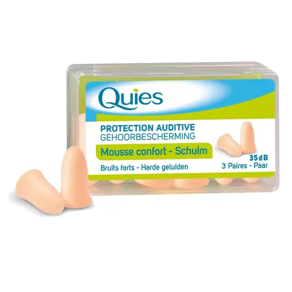 Protetores auriculares de espuma Quies Comfort, 3 pares