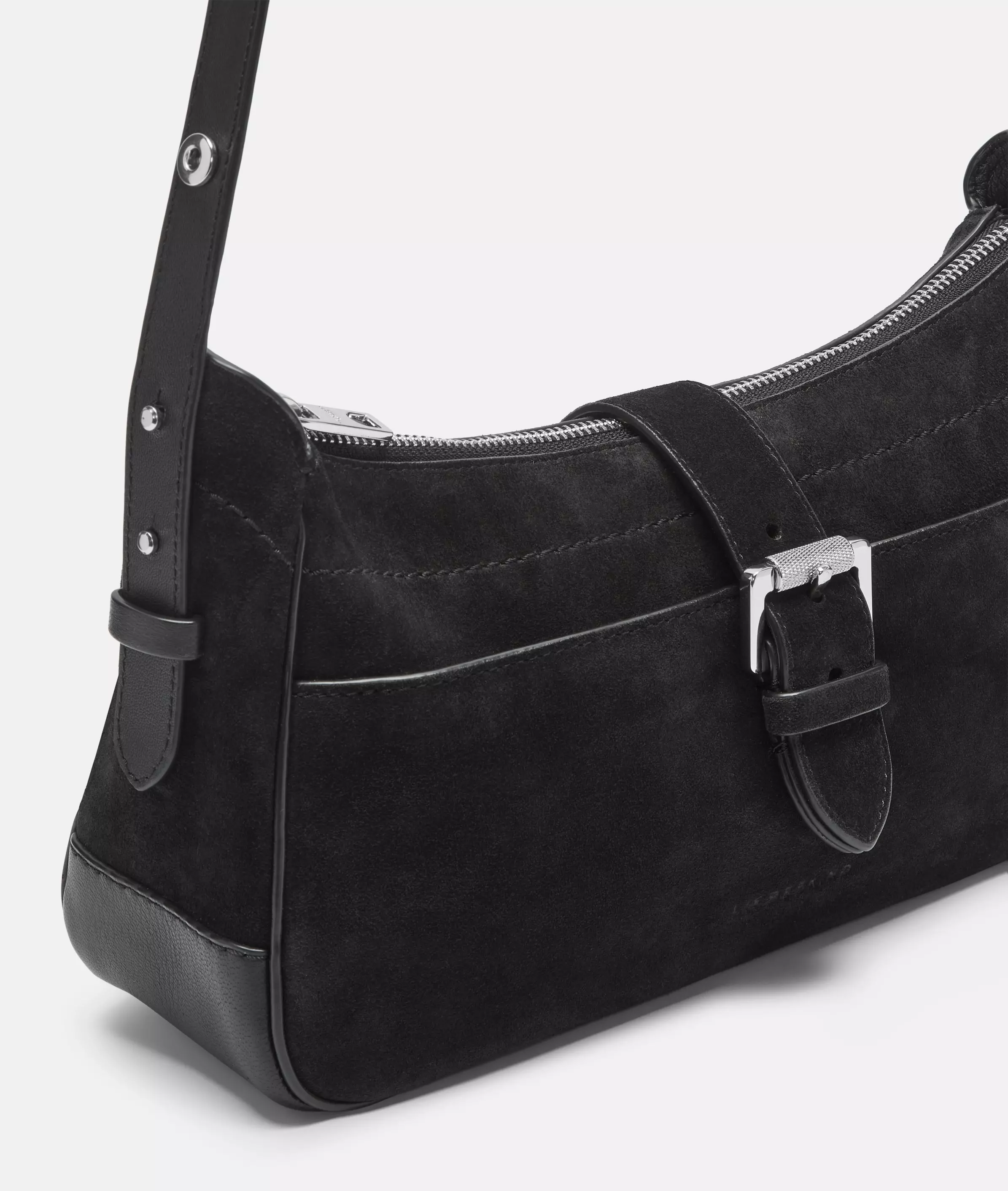 Ren Baguette S Handy suede shoulder bag