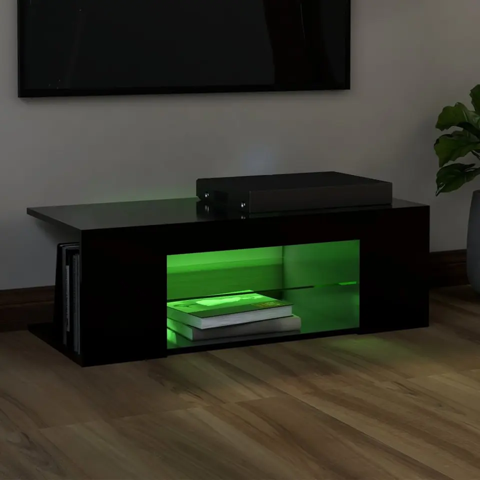 vidaXL - Tv-kast - Zwart - Bewerkt hout
