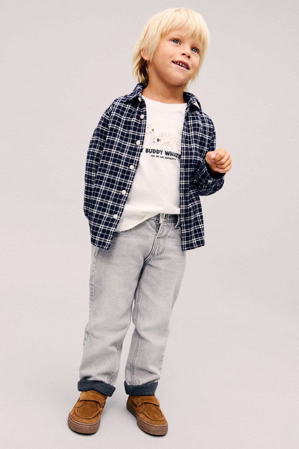 Mango Kids straight grey denim